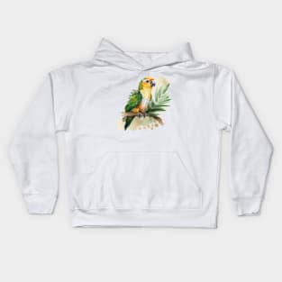 A nice white bellied caique Kids Hoodie